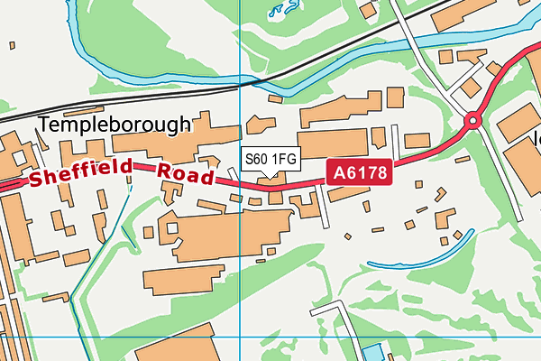 S60 1FG map - OS VectorMap District (Ordnance Survey)