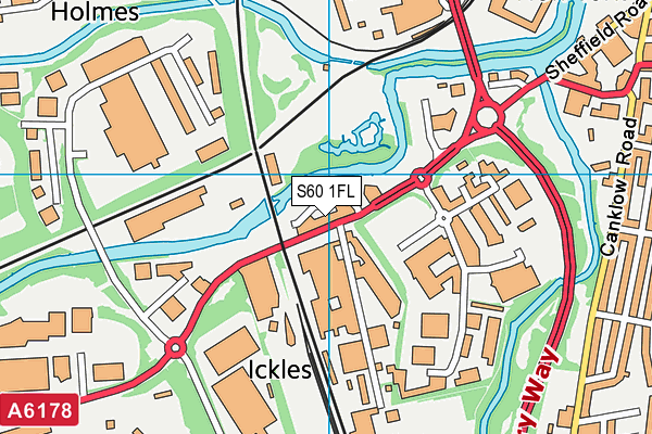 S60 1FL map - OS VectorMap District (Ordnance Survey)