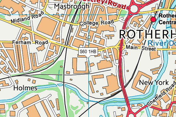 S60 1HB map - OS VectorMap District (Ordnance Survey)