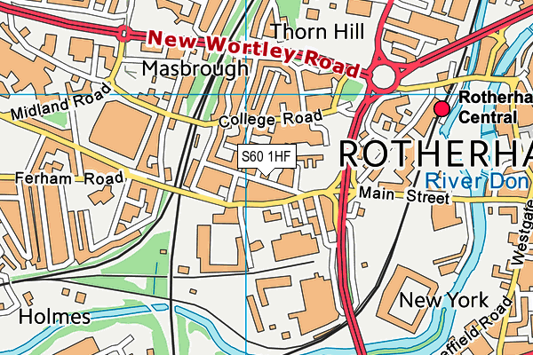 S60 1HF map - OS VectorMap District (Ordnance Survey)