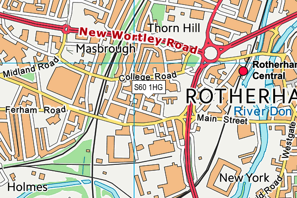 S60 1HG map - OS VectorMap District (Ordnance Survey)