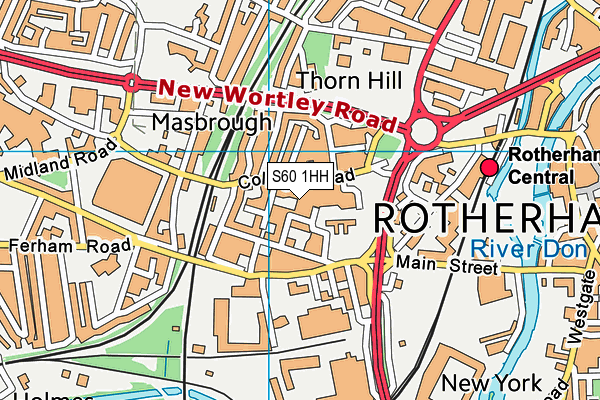 S60 1HH map - OS VectorMap District (Ordnance Survey)