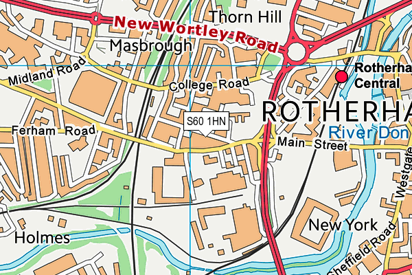 S60 1HN map - OS VectorMap District (Ordnance Survey)