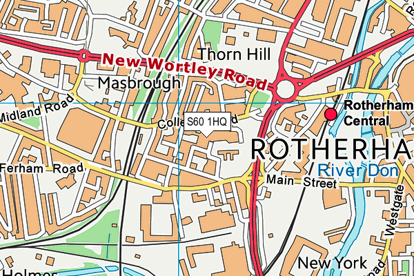 S60 1HQ map - OS VectorMap District (Ordnance Survey)