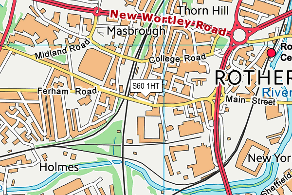 S60 1HT map - OS VectorMap District (Ordnance Survey)