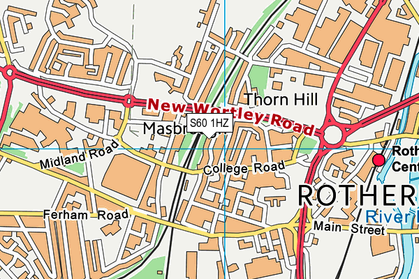 S60 1HZ map - OS VectorMap District (Ordnance Survey)