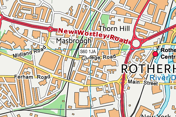 S60 1JA map - OS VectorMap District (Ordnance Survey)