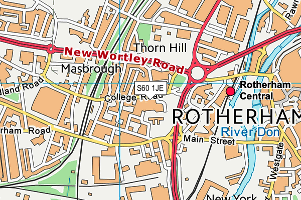 S60 1JE map - OS VectorMap District (Ordnance Survey)