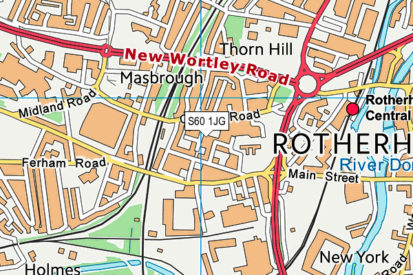 S60 1JG map - OS VectorMap District (Ordnance Survey)