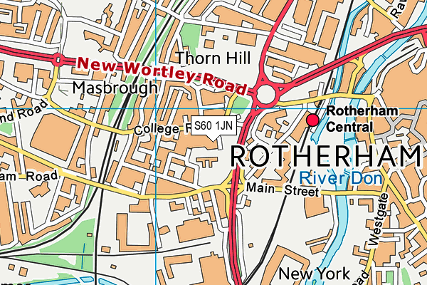 S60 1JN map - OS VectorMap District (Ordnance Survey)