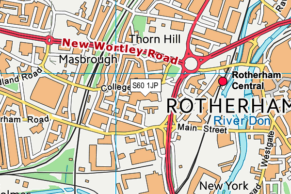 S60 1JP map - OS VectorMap District (Ordnance Survey)