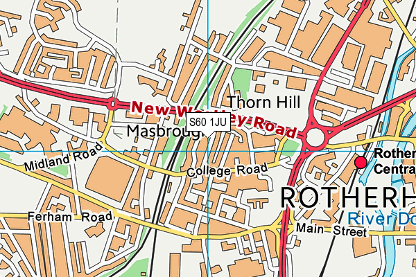 S60 1JU map - OS VectorMap District (Ordnance Survey)