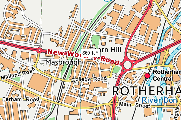 S60 1JY map - OS VectorMap District (Ordnance Survey)