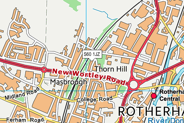 S60 1JZ map - OS VectorMap District (Ordnance Survey)