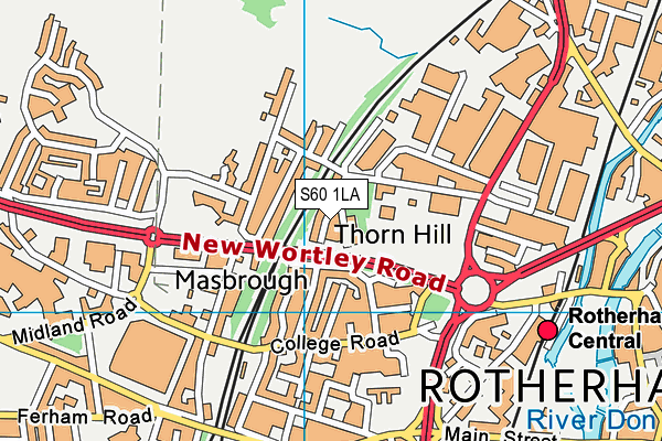 S60 1LA map - OS VectorMap District (Ordnance Survey)