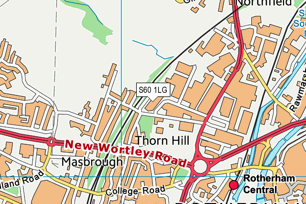 S60 1LG map - OS VectorMap District (Ordnance Survey)