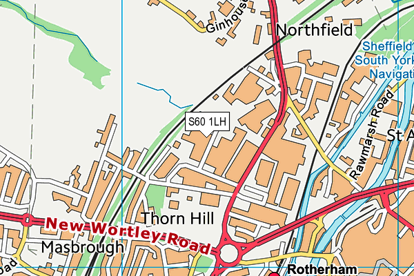 S60 1LH map - OS VectorMap District (Ordnance Survey)