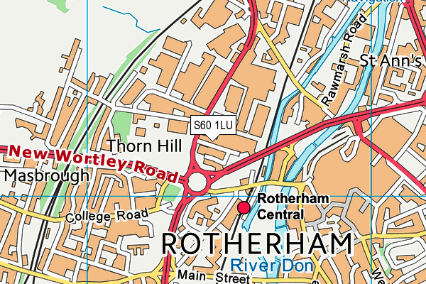 S60 1LU map - OS VectorMap District (Ordnance Survey)