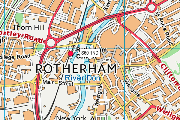 S60 1ND map - OS VectorMap District (Ordnance Survey)