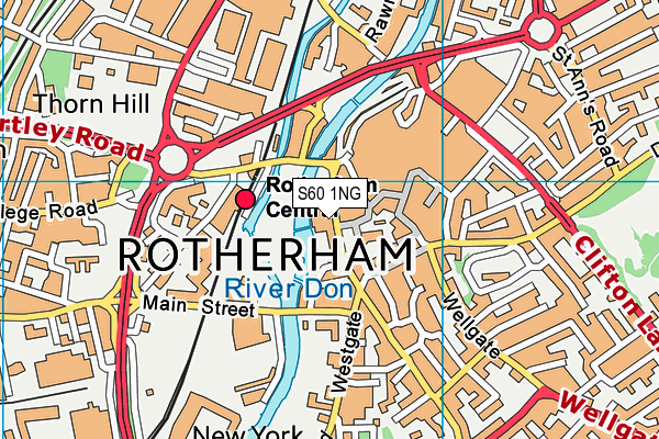 S60 1NG map - OS VectorMap District (Ordnance Survey)