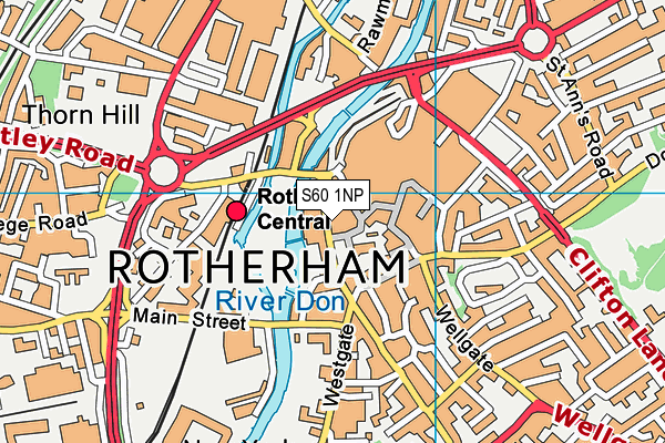 S60 1NP map - OS VectorMap District (Ordnance Survey)