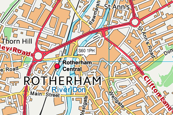 S60 1PH map - OS VectorMap District (Ordnance Survey)