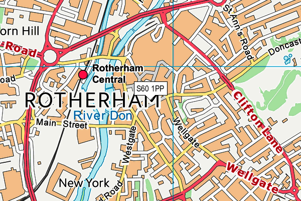 S60 1PP map - OS VectorMap District (Ordnance Survey)