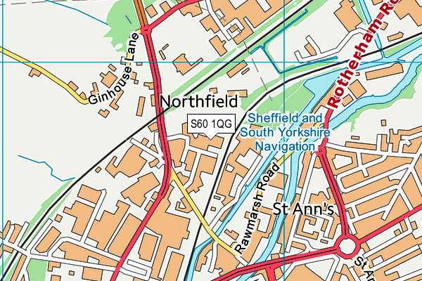 S60 1QG map - OS VectorMap District (Ordnance Survey)