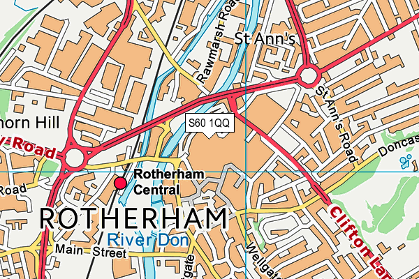 S60 1QQ map - OS VectorMap District (Ordnance Survey)