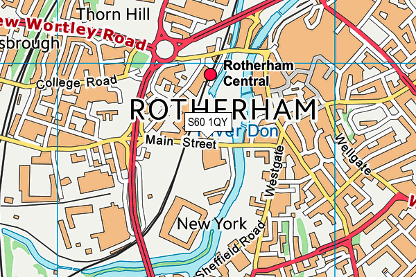 S60 1QY map - OS VectorMap District (Ordnance Survey)