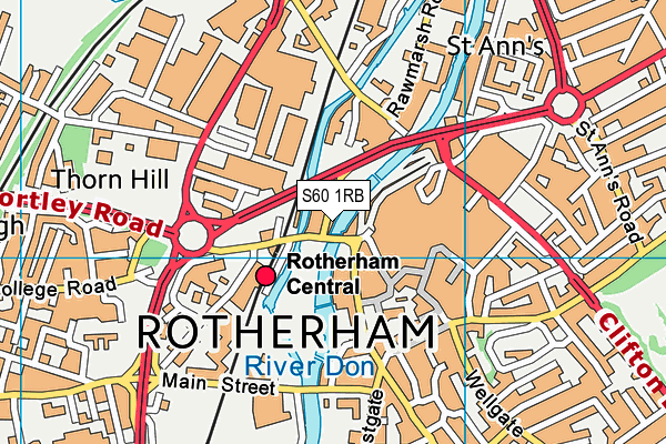 S60 1RB map - OS VectorMap District (Ordnance Survey)