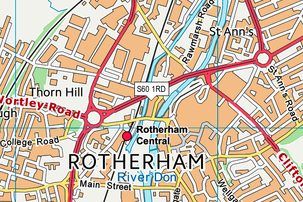 S60 1RD map - OS VectorMap District (Ordnance Survey)