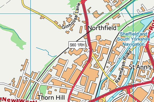 S60 1RH map - OS VectorMap District (Ordnance Survey)