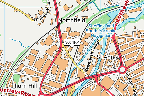 S60 1RP map - OS VectorMap District (Ordnance Survey)