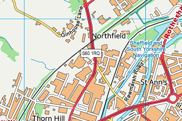 S60 1RQ map - OS VectorMap District (Ordnance Survey)