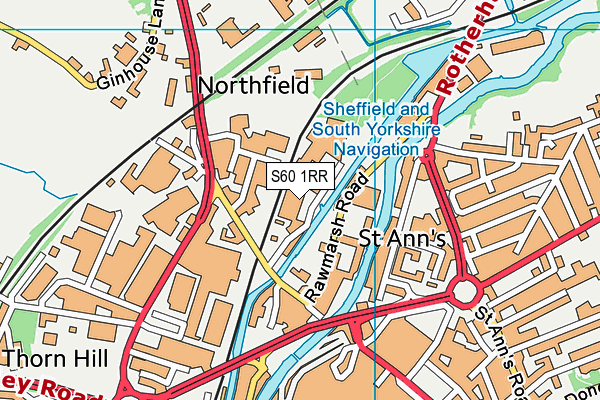 S60 1RR map - OS VectorMap District (Ordnance Survey)