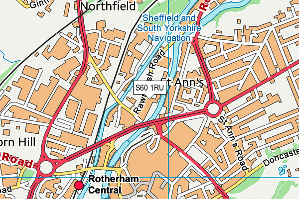 S60 1RU map - OS VectorMap District (Ordnance Survey)