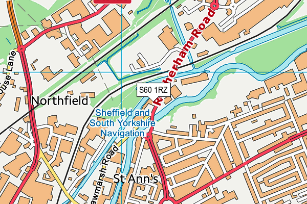 S60 1RZ map - OS VectorMap District (Ordnance Survey)