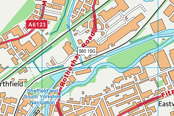 S60 1SG map - OS VectorMap District (Ordnance Survey)