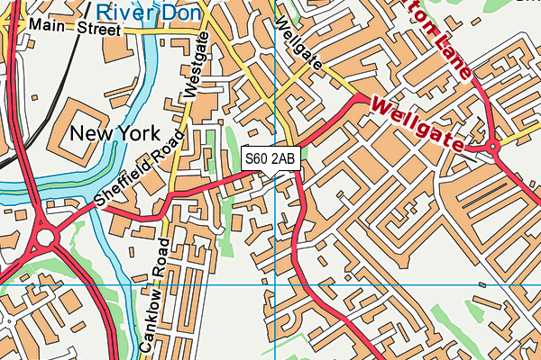 S60 2AB map - OS VectorMap District (Ordnance Survey)