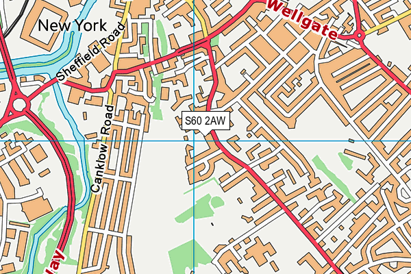 S60 2AW map - OS VectorMap District (Ordnance Survey)