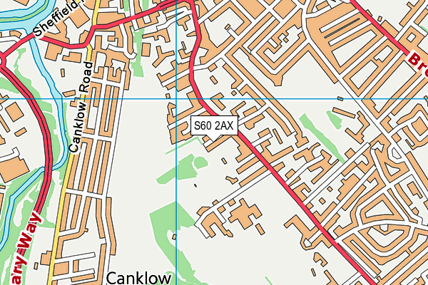 S60 2AX map - OS VectorMap District (Ordnance Survey)