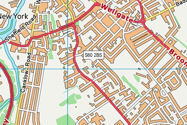S60 2BS map - OS VectorMap District (Ordnance Survey)