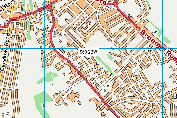 S60 2BW map - OS VectorMap District (Ordnance Survey)
