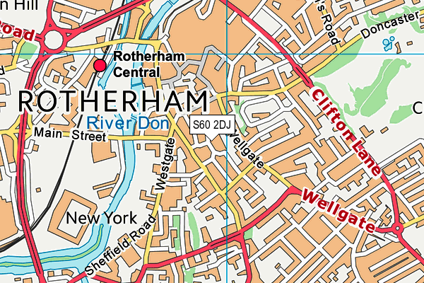 S60 2DJ map - OS VectorMap District (Ordnance Survey)