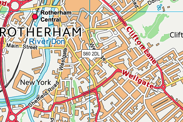 S60 2DL map - OS VectorMap District (Ordnance Survey)