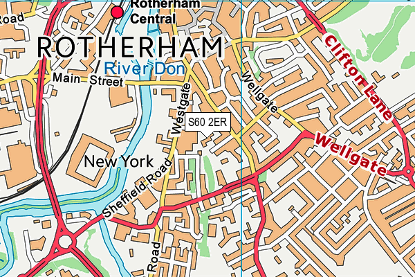 S60 2ER map - OS VectorMap District (Ordnance Survey)