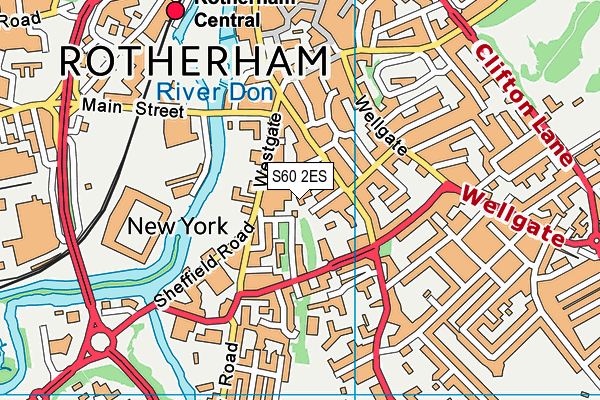 S60 2ES map - OS VectorMap District (Ordnance Survey)