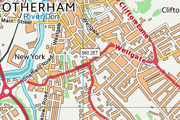 S60 2ET map - OS VectorMap District (Ordnance Survey)