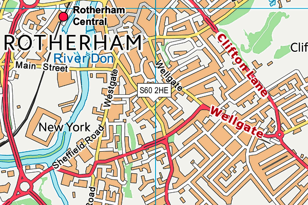 S60 2HE map - OS VectorMap District (Ordnance Survey)